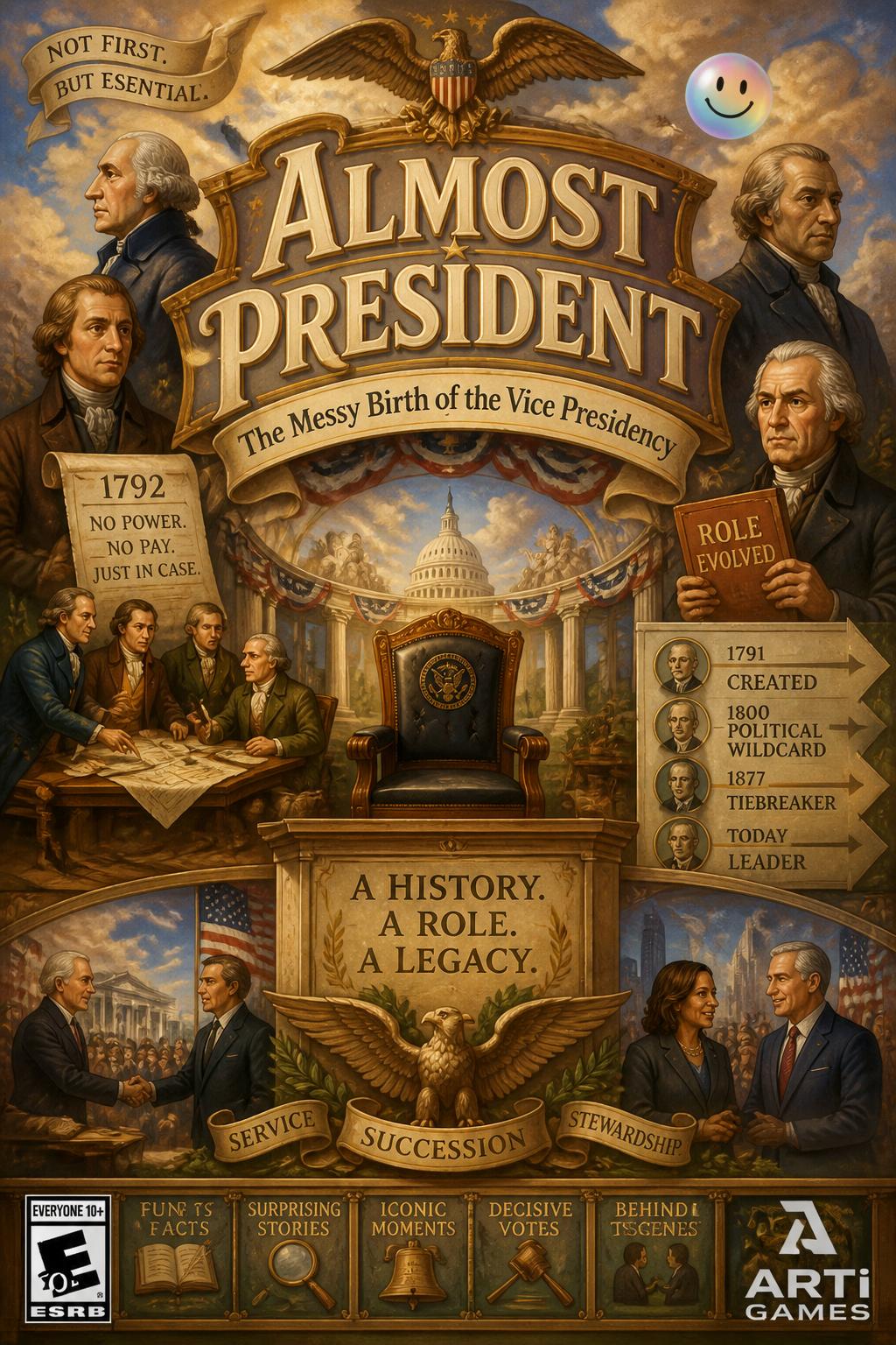 :* Almost President (Intriguing, 2 words)
    *   *Idea