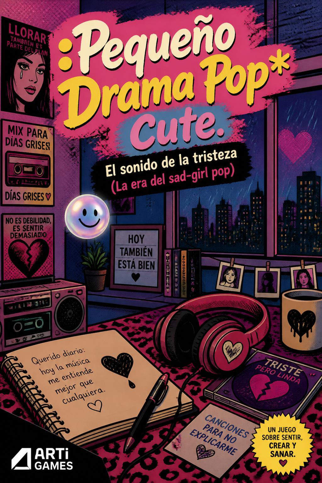 : Pequeño Drama Pop* (Little pop drama) - Cute. (3 words).