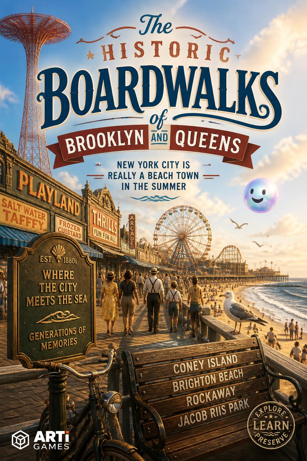 The historic boardwalks of Brooklyn and Queens