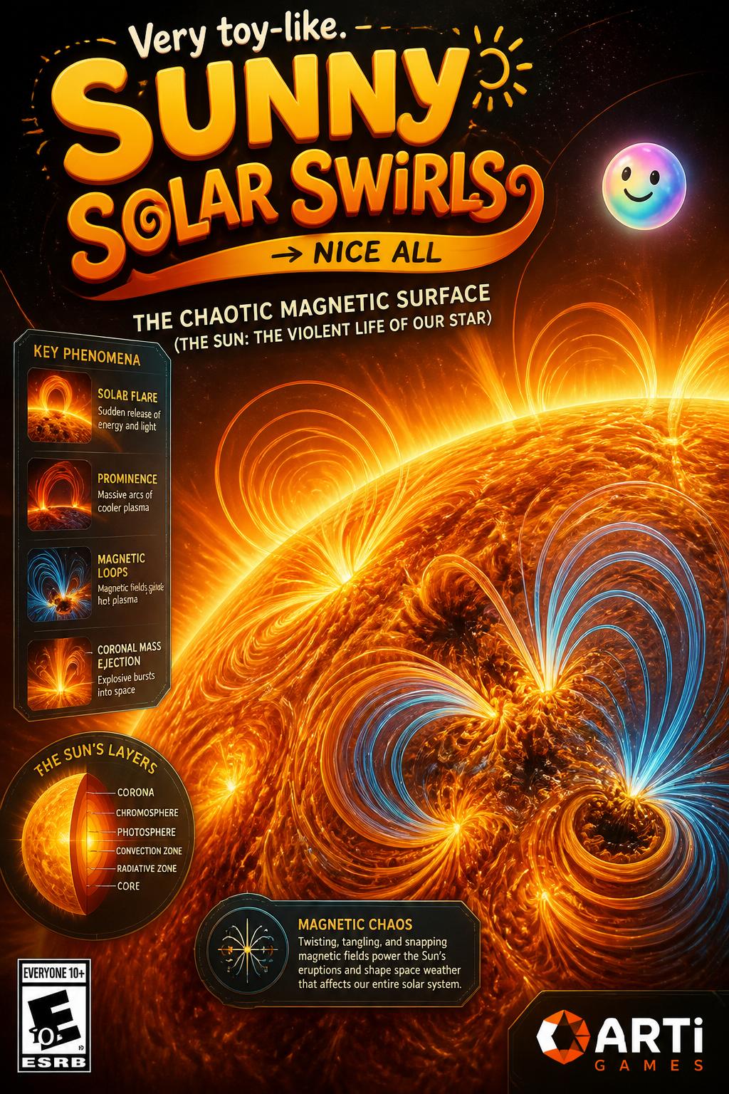 Very toy-like.
    *   Sunny Solar Swirls -> Nice all
