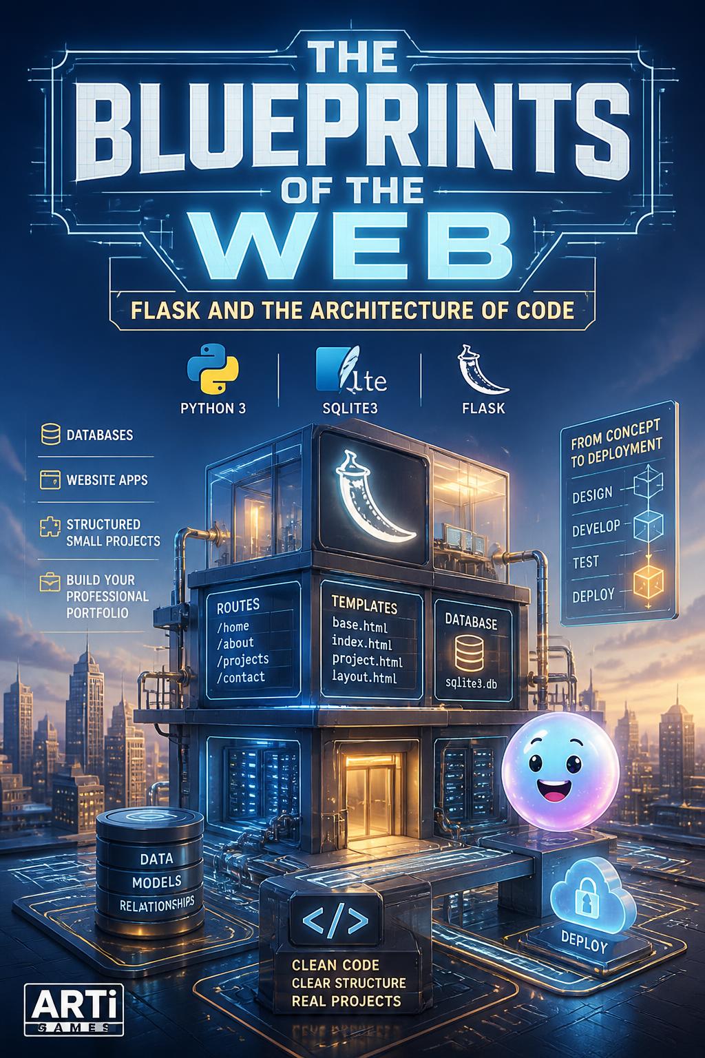 The blueprints of the web: Flask and the architecture of code (python3 sqlite3 flask databases/website apps structured small projects that help build a professional portfolio for later Job searches)