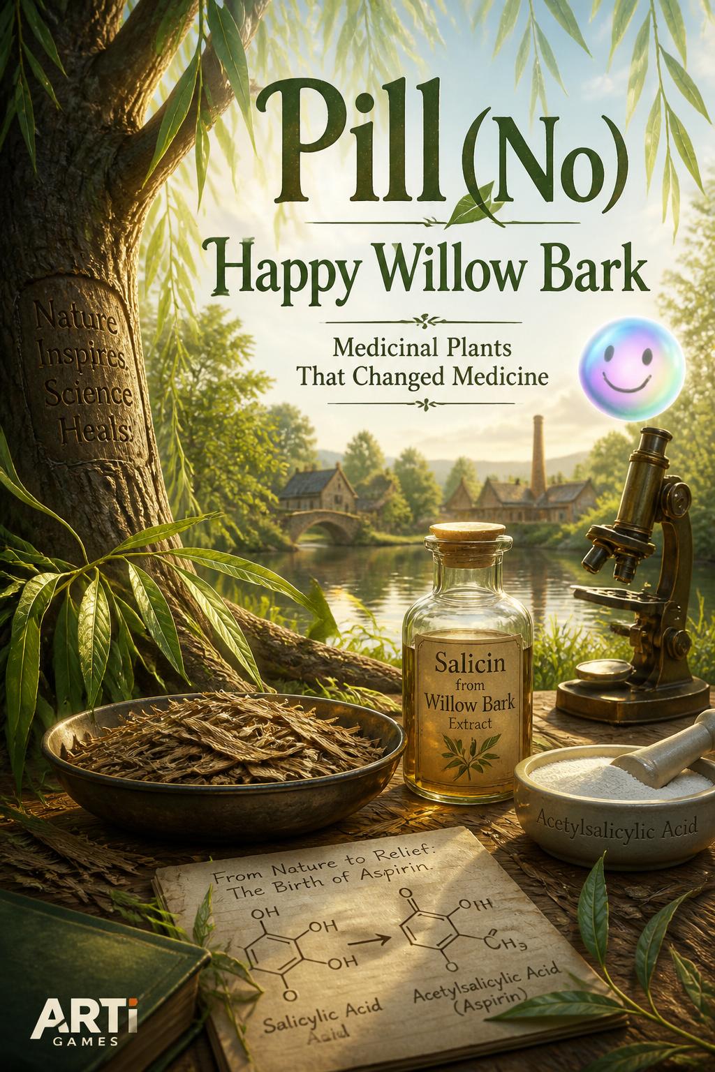 Pill* (No)
    *   *Happy Willow Bark* (3 words)