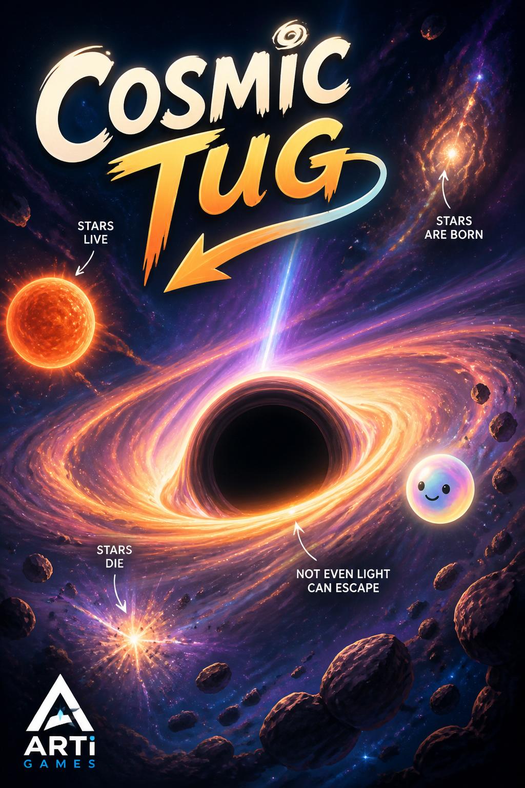 Cosmic Tug - 2 words. Playful, invites interaction.
    *