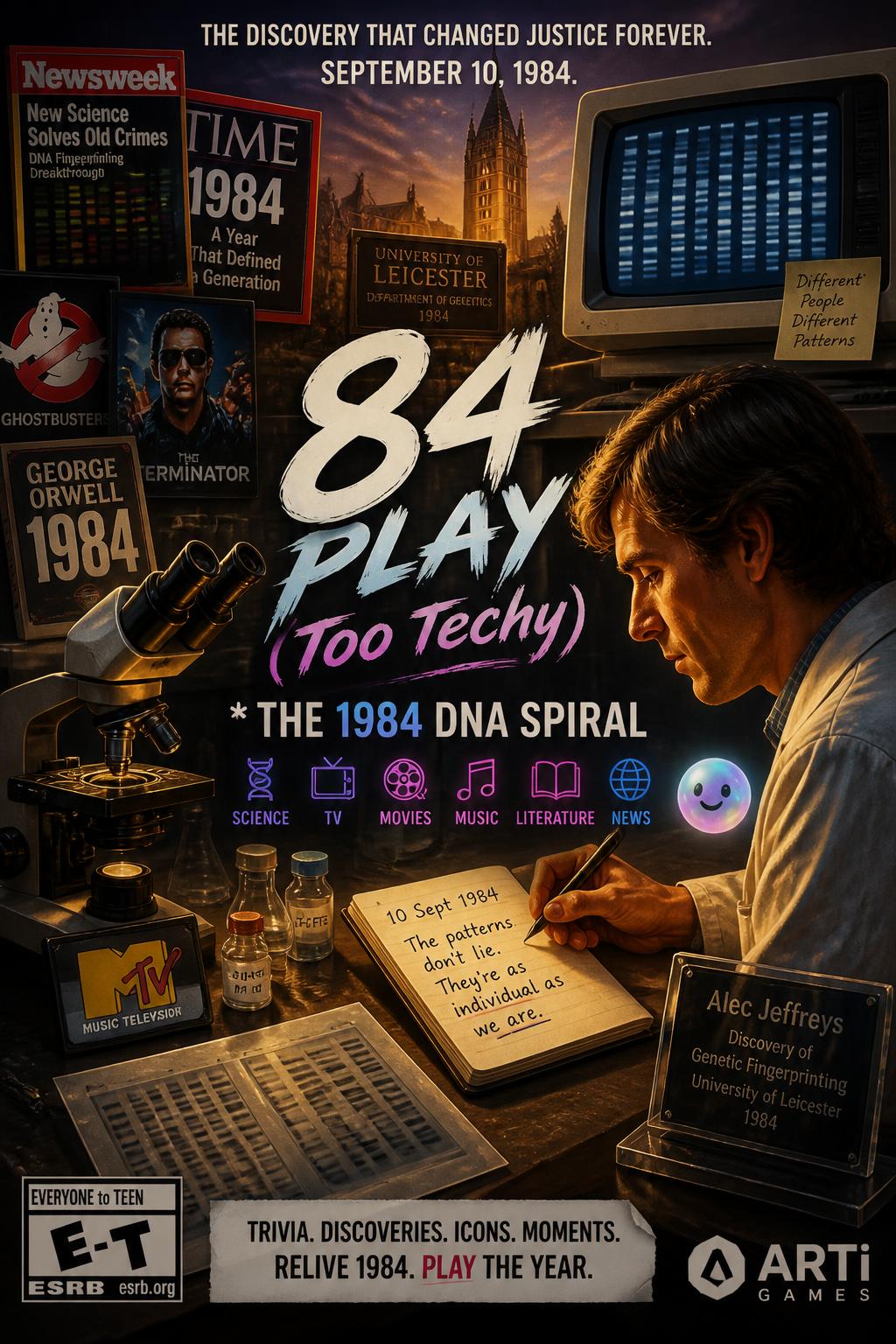 84 Play (Too techy)
        *   The 1984 DNA Spiral