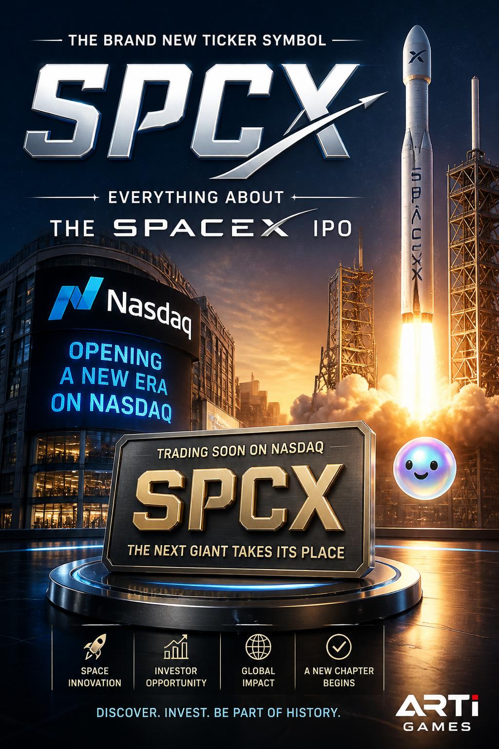 The brand new ticker symbol SPCX