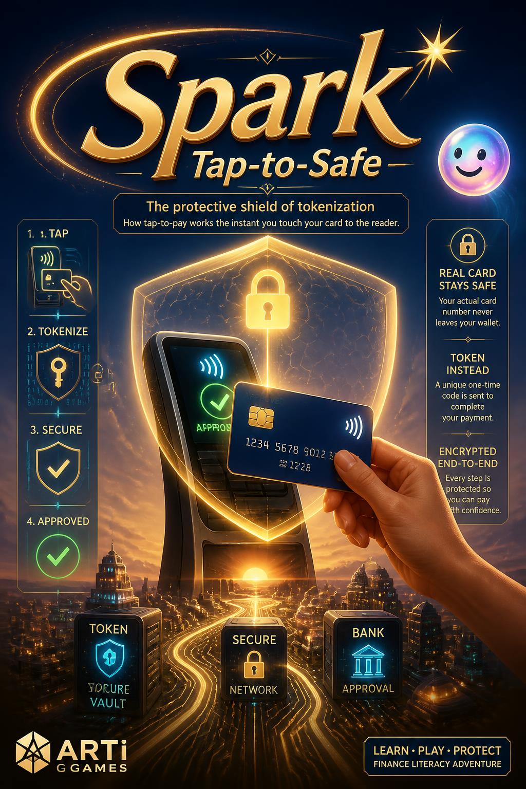 Spark* (3 words) - interesting.
    *   *Tap-to-Safe*