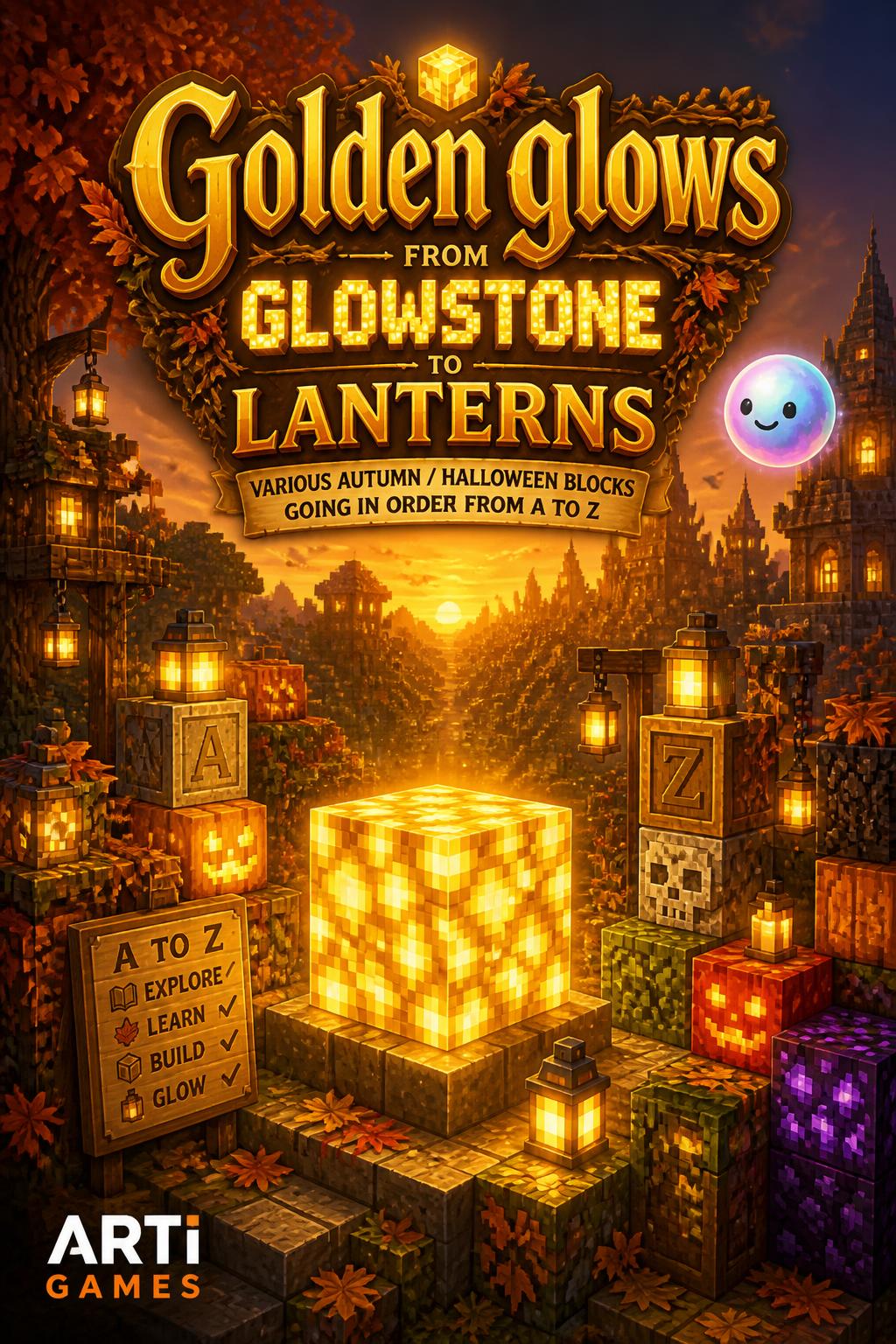 Golden glows from glowstone to lanterns