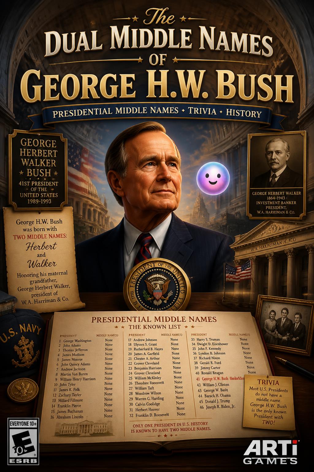 The dual middle names of George H.W. Bush