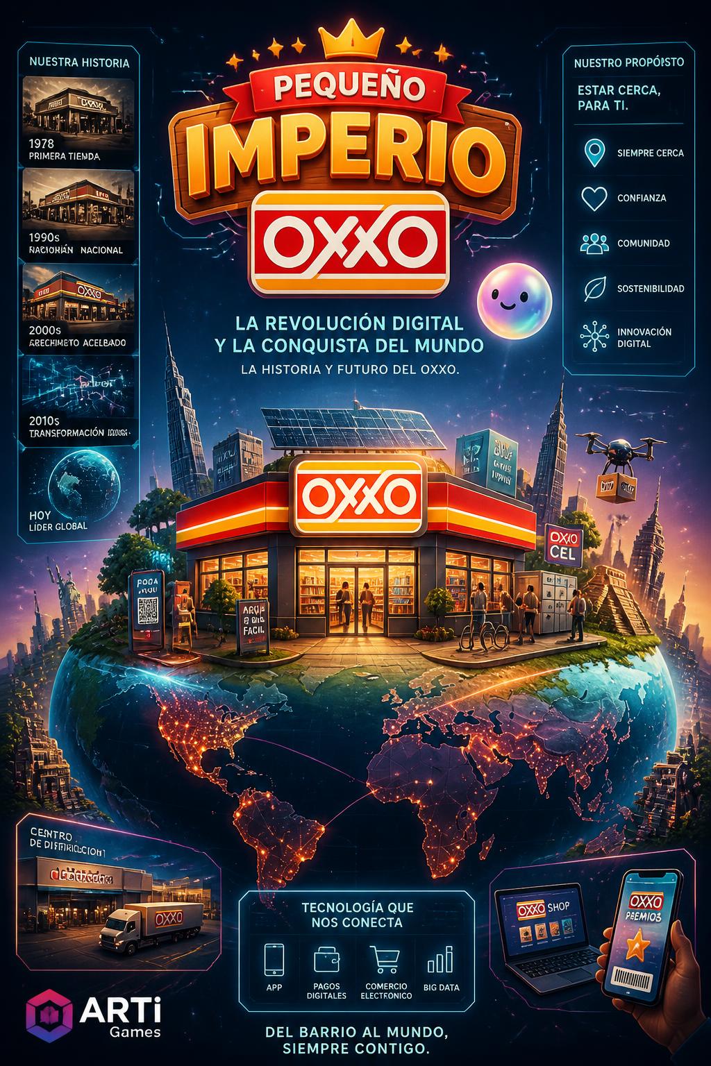 :* Pequeño Imperio Oxxo (3 words, cute).
    *   *Idea