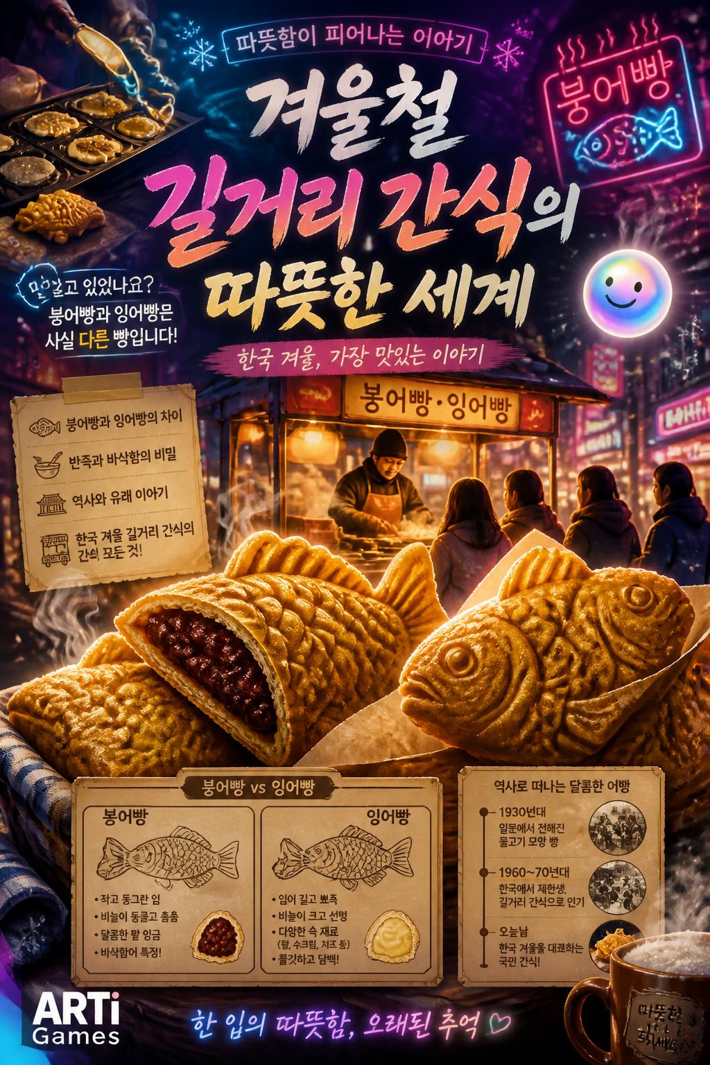 겨울철 길거리 간식의 따뜻한 세계