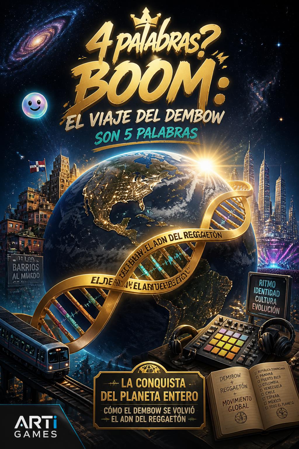 4 words? Boom: El Viaje del Dembow is 5 words,