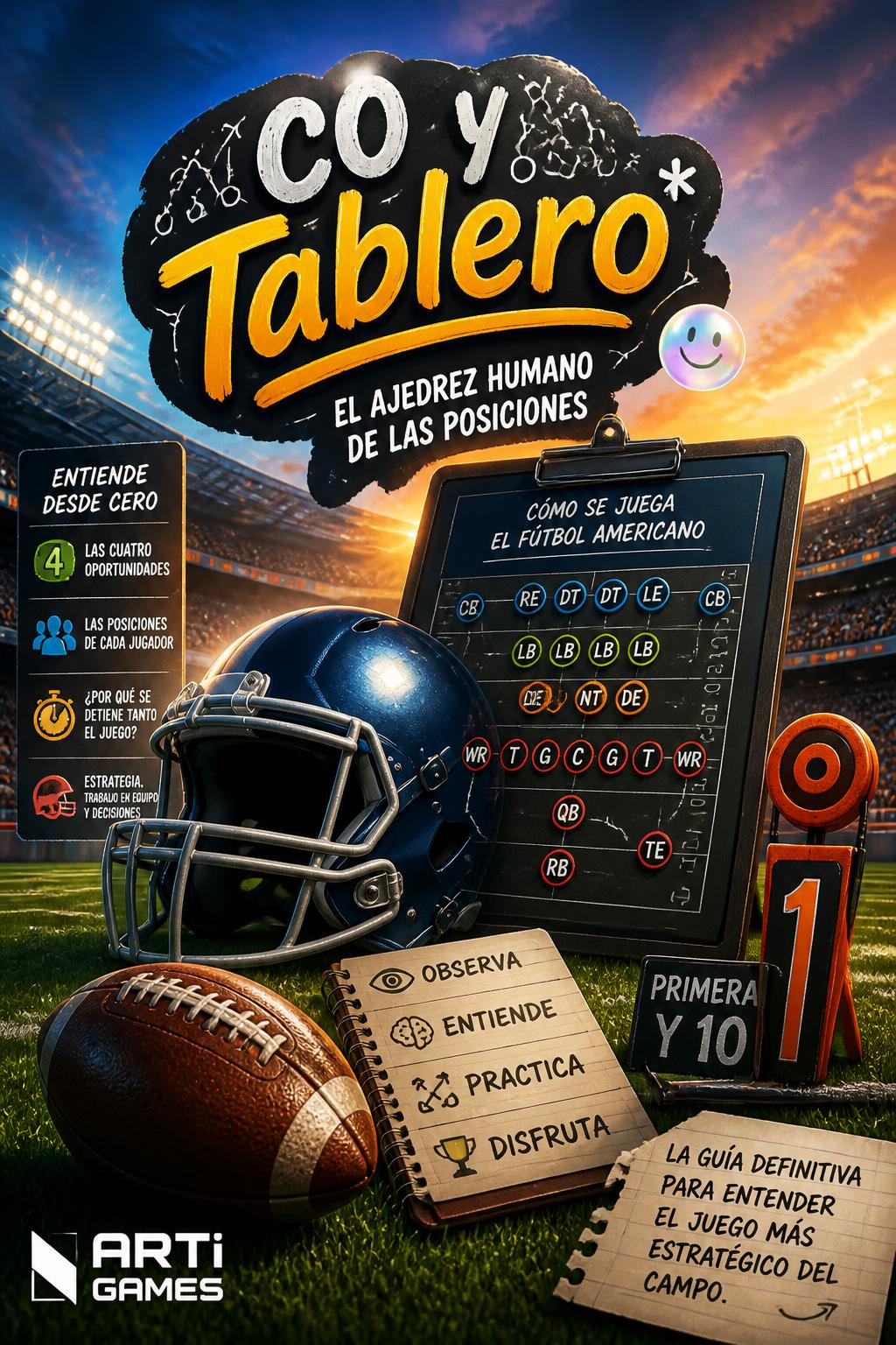 co y Tablero* (Helmet and Board) - 3 words. Playful.
    *