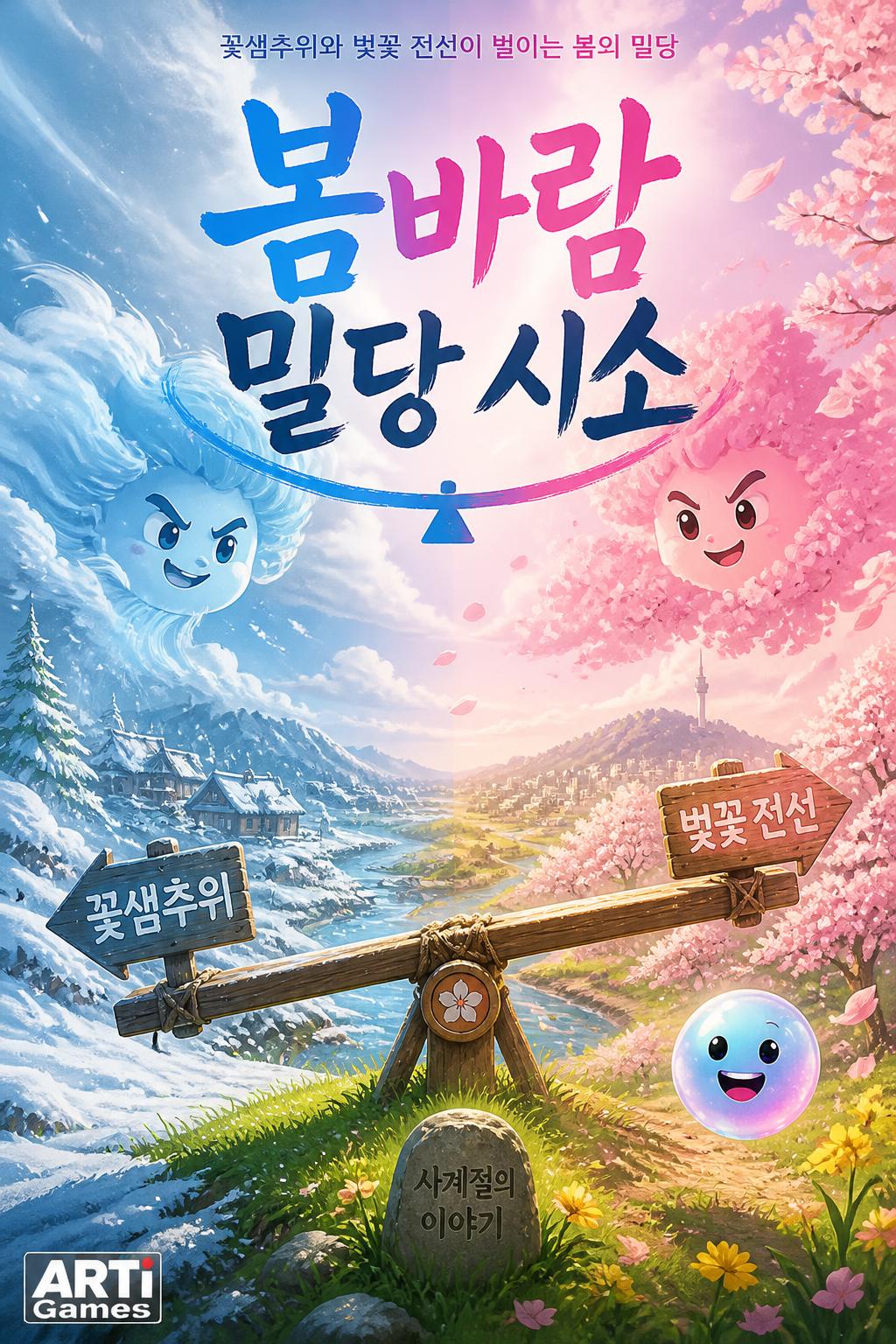봄바람 밀당 시소
