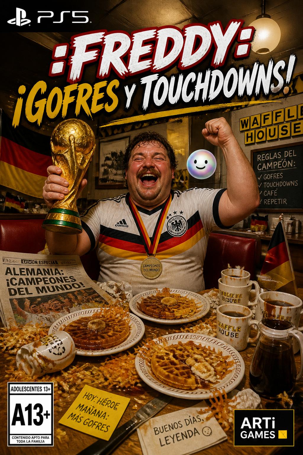 : Freddy: ¡Gofres y Touchdowns! (3 words)
4. **Ref