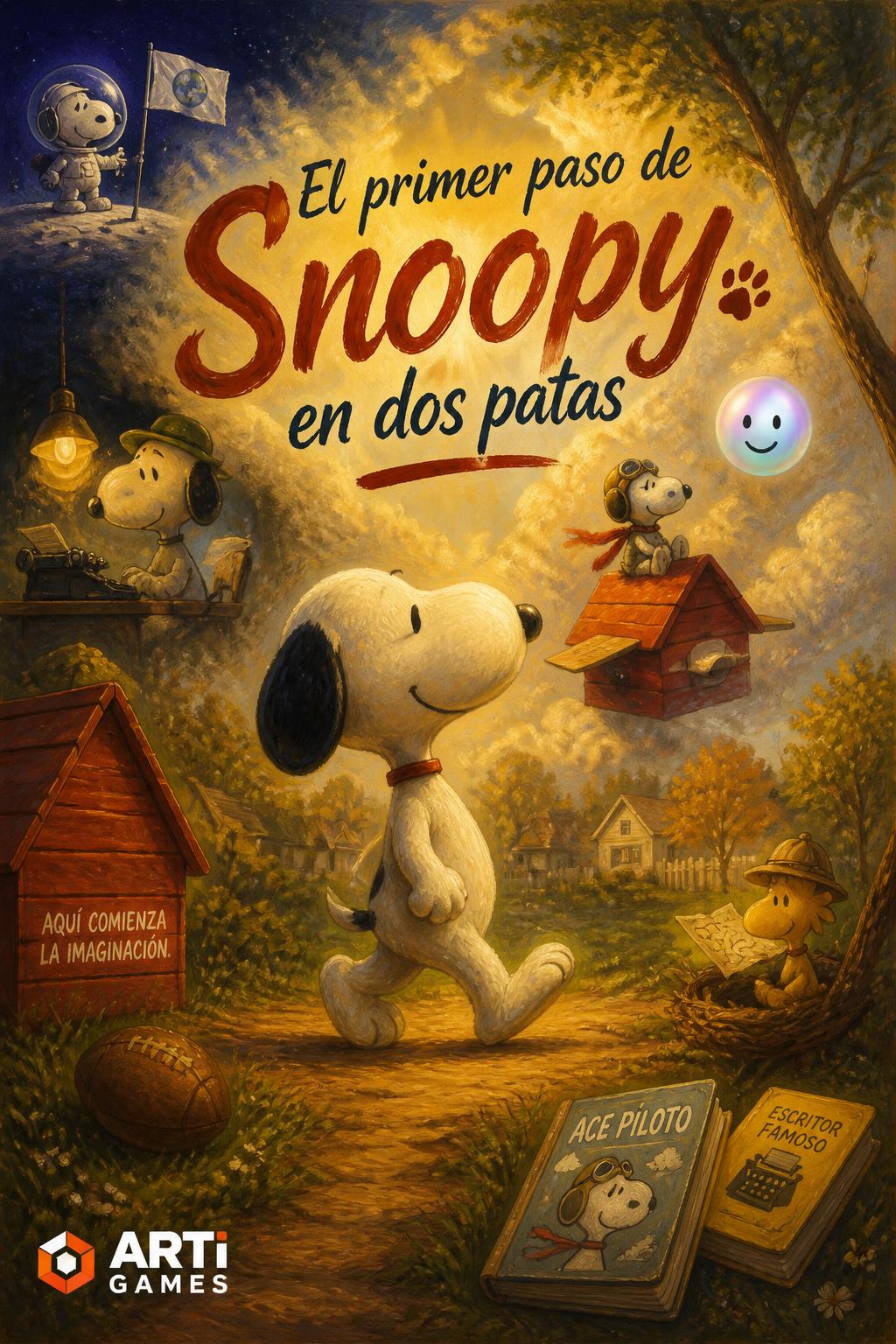 El primer paso de Snoopy en dos patas