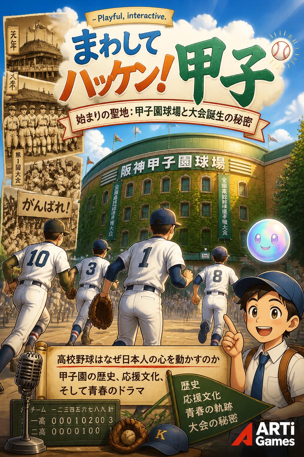 - Playful, interactive. まわしてハッケン！甲子