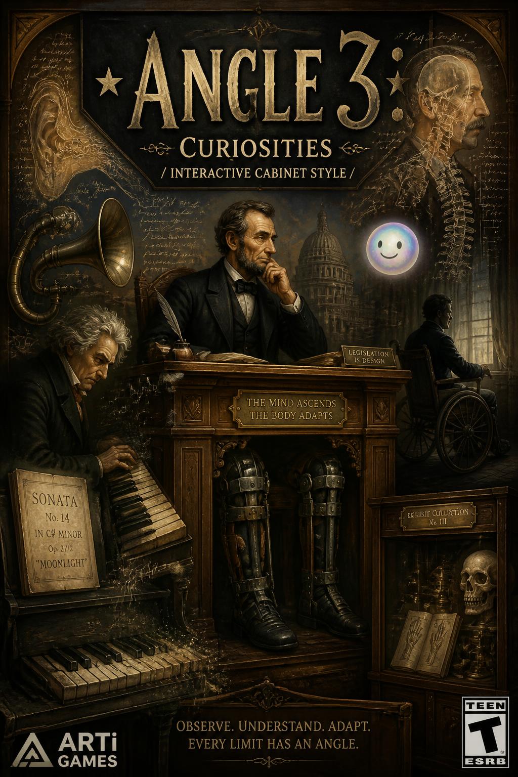 *   *Angle 3: Curiosities / Interactive cabinet style*
