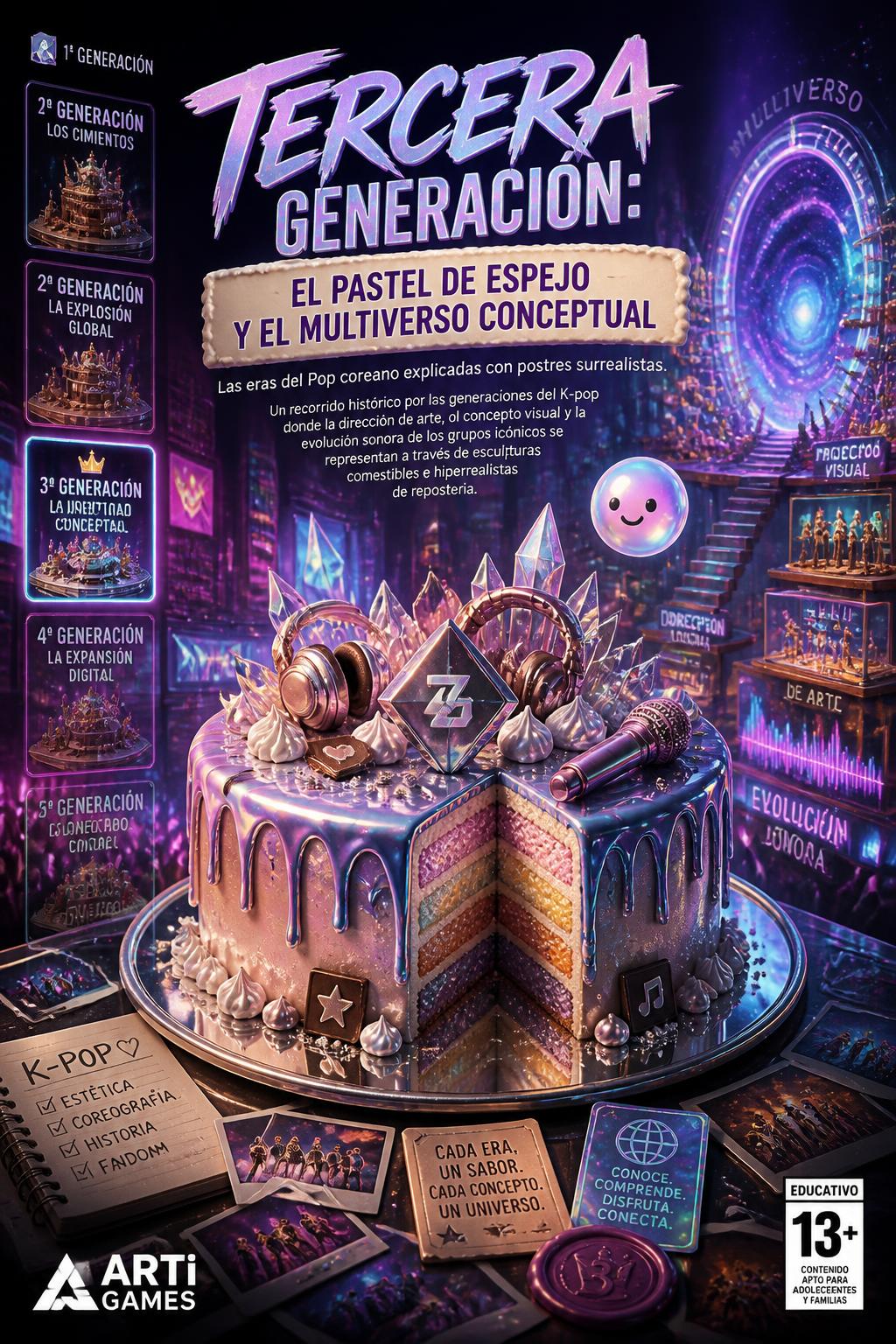 Tercera generación: el pastel de espejo y el multiverso conceptual