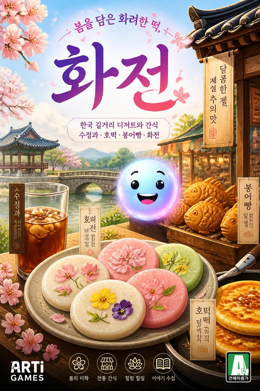 봄을 담은 화려한 떡, 화전