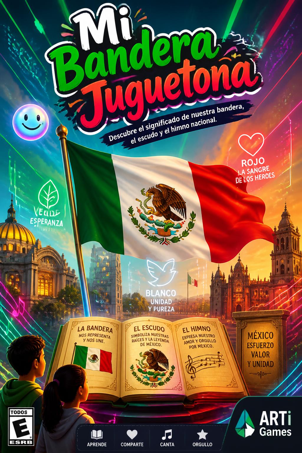 *Mi Bandera Juguetona* (3 words) - Very playful.