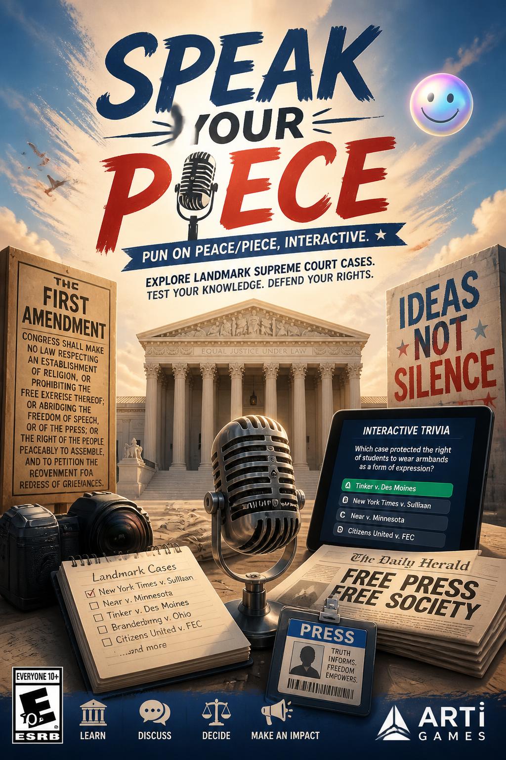 Speak Your Piece - Pun on peace/piece, interactive.
    *