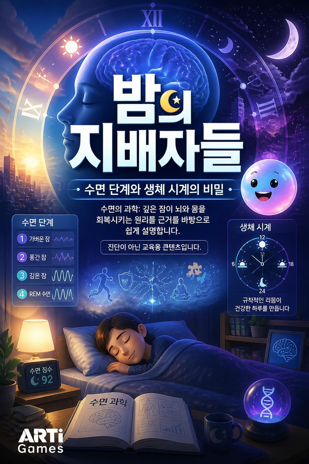 밤의 지배자들: 수면 단계와 생체 시계의 비밀