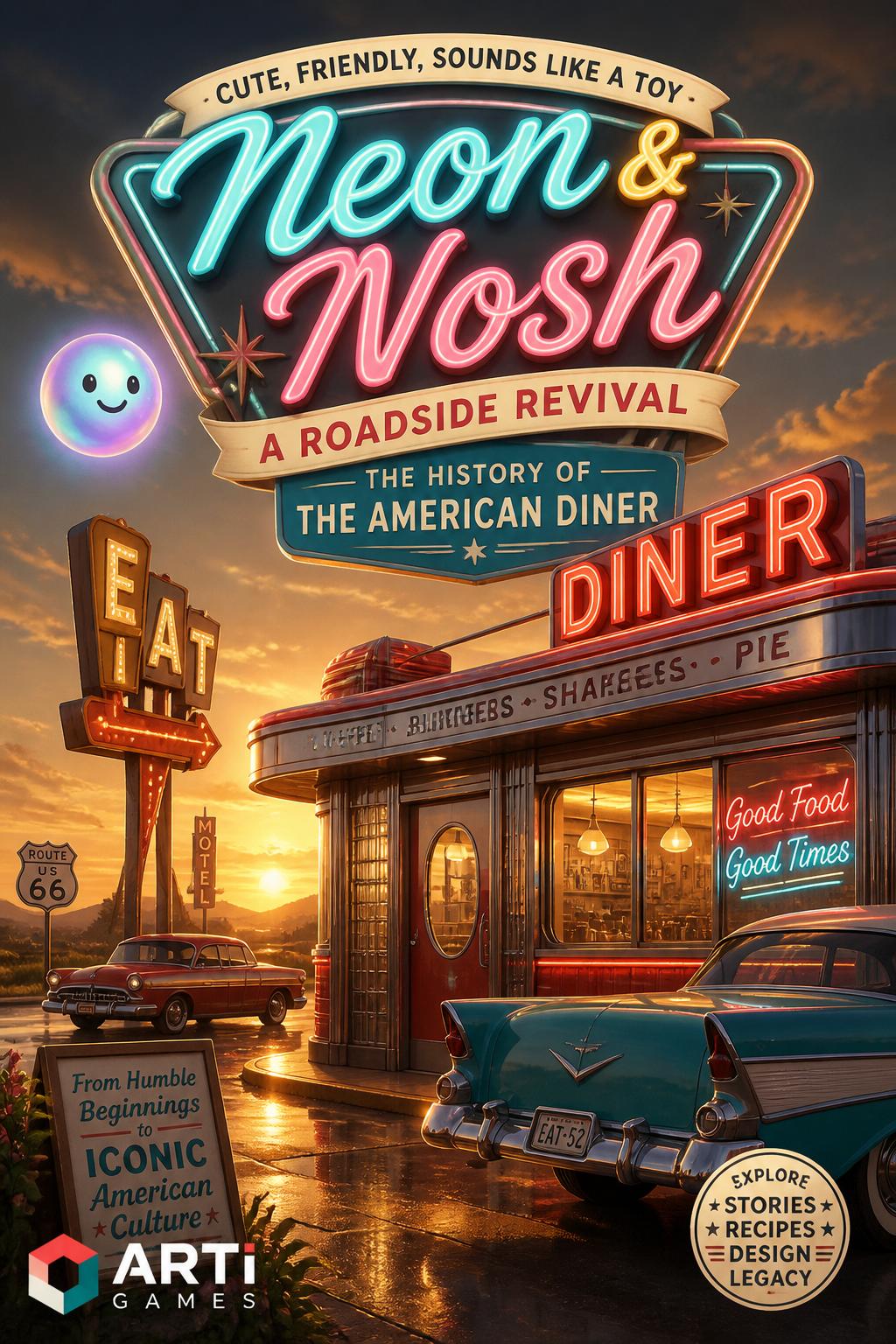 Cute, friendly, sounds like a toy)
    *   Neon & Nosh (A