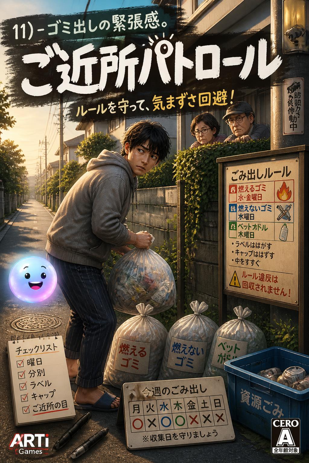 11) - ゴミ出しの緊張感。
「ご近所パトロール