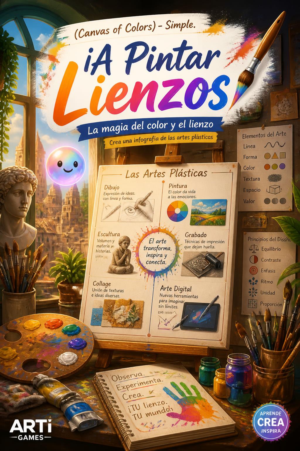 (Canvas of Colors) - Simple.
    *   *¡A Pintar Lienzos