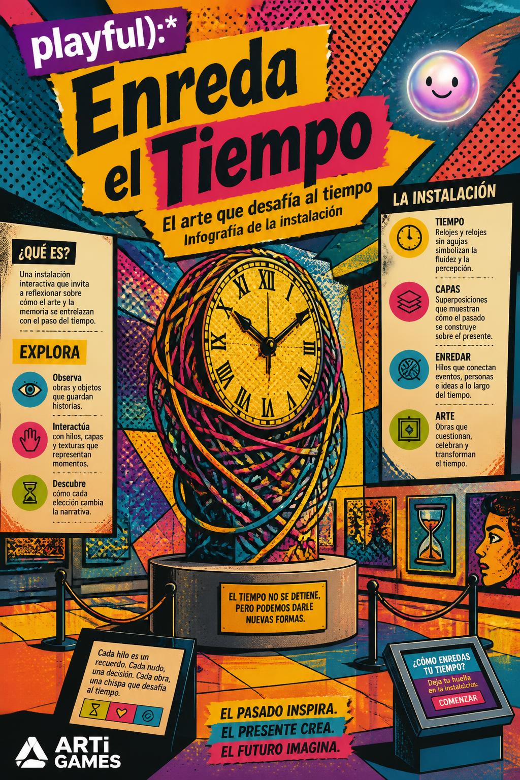 playful):* Enreda el Tiempo (Tangle Time) - 3 words.
    *
