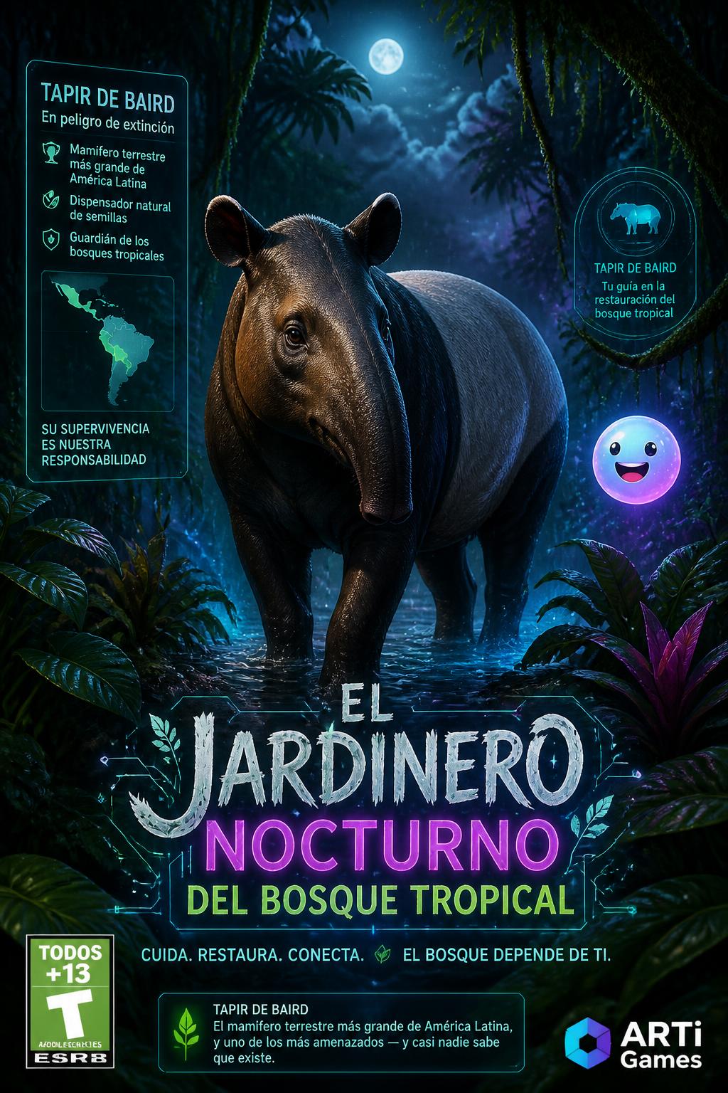 El jardinero nocturno del bosque tropical