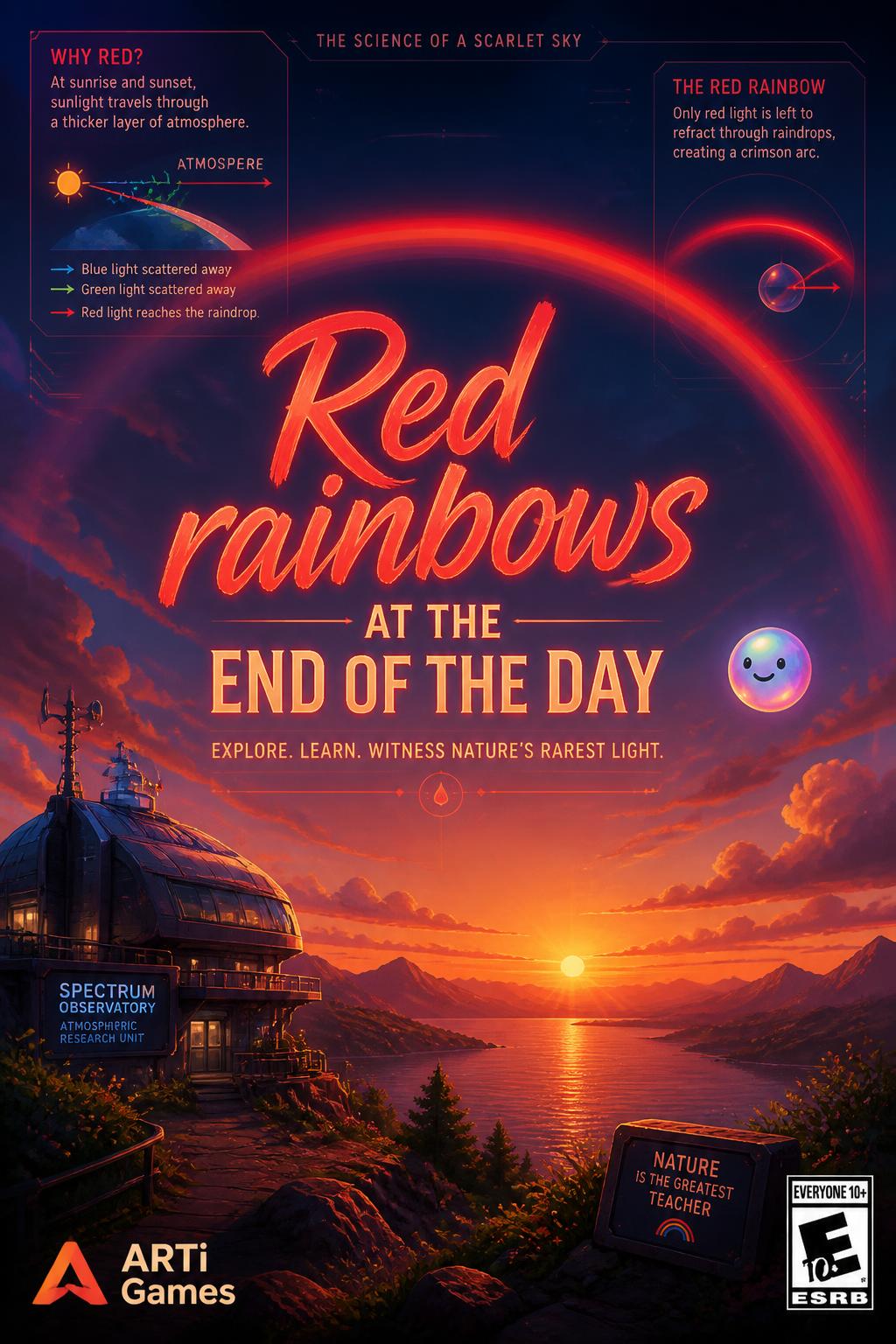 Red rainbows at the end of the day