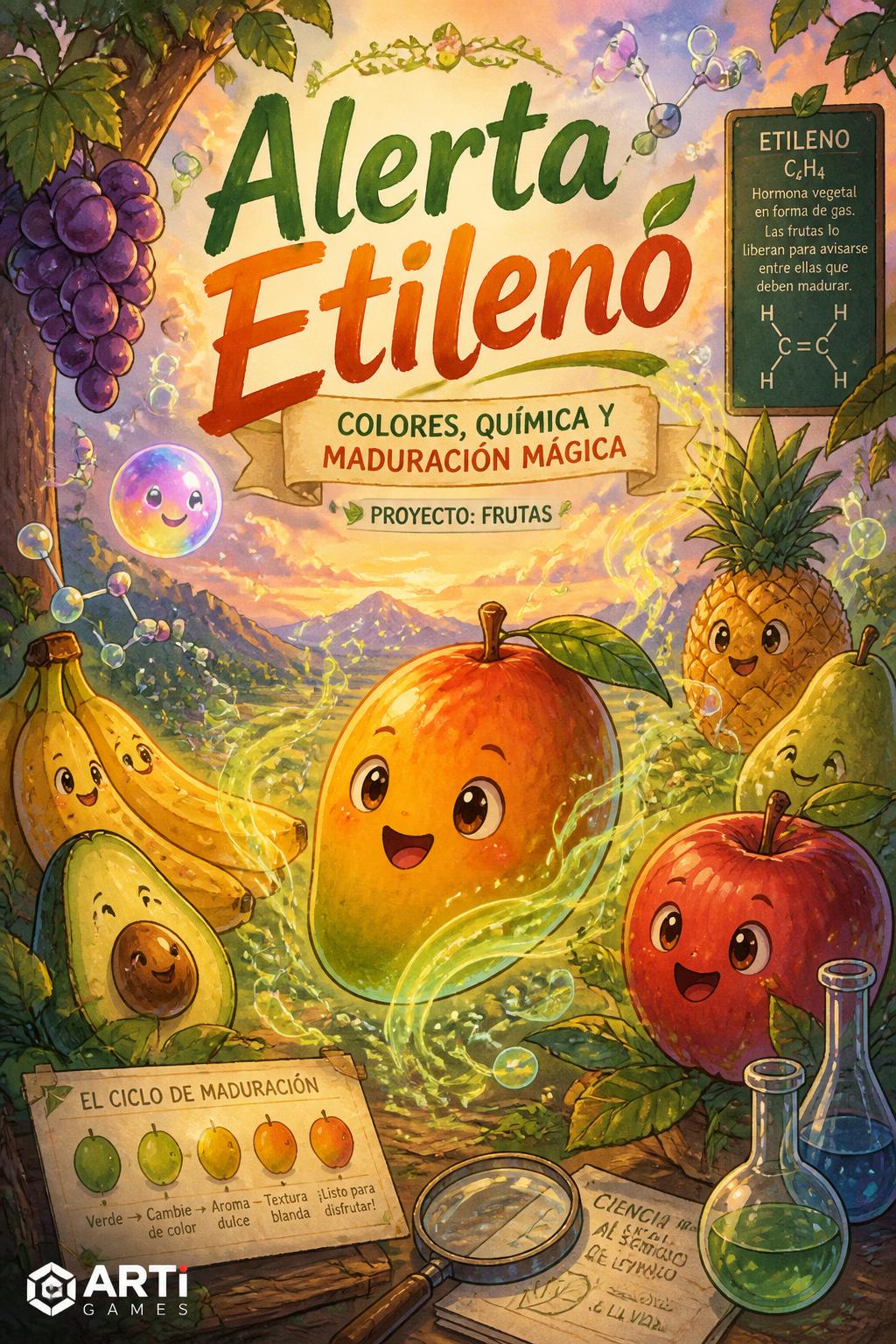 El etileno es una hormona vegetal en forma de gas que las frutas liberan para avisarse entre ellas que deben madurar.