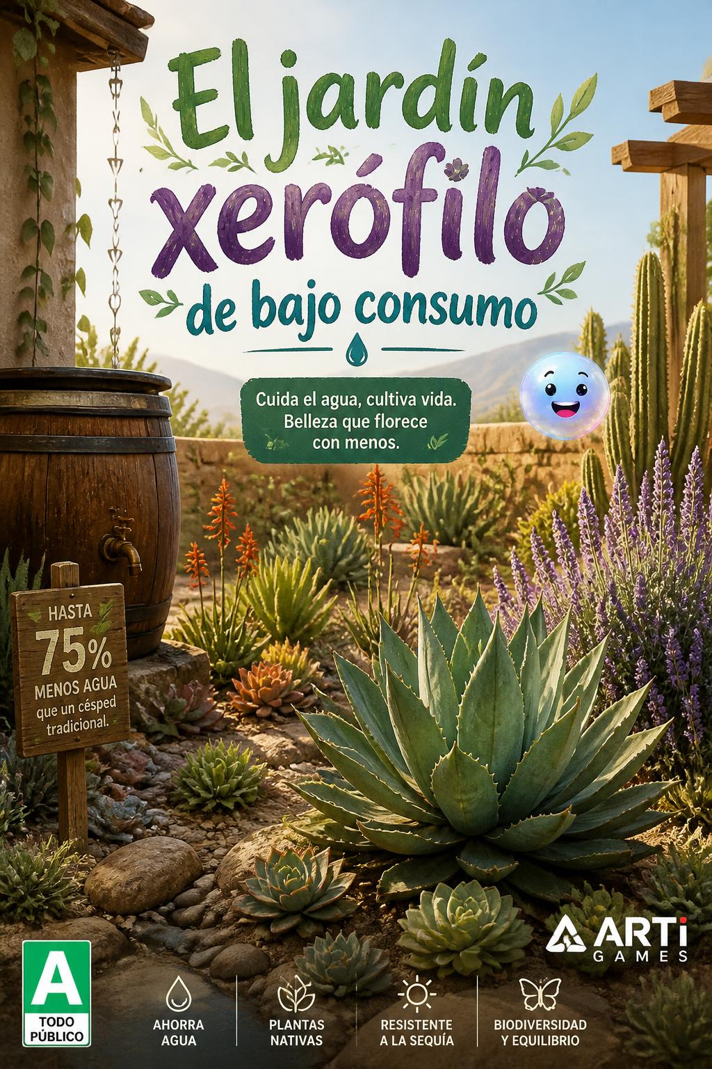 El jardín xerófilo de bajo consumo