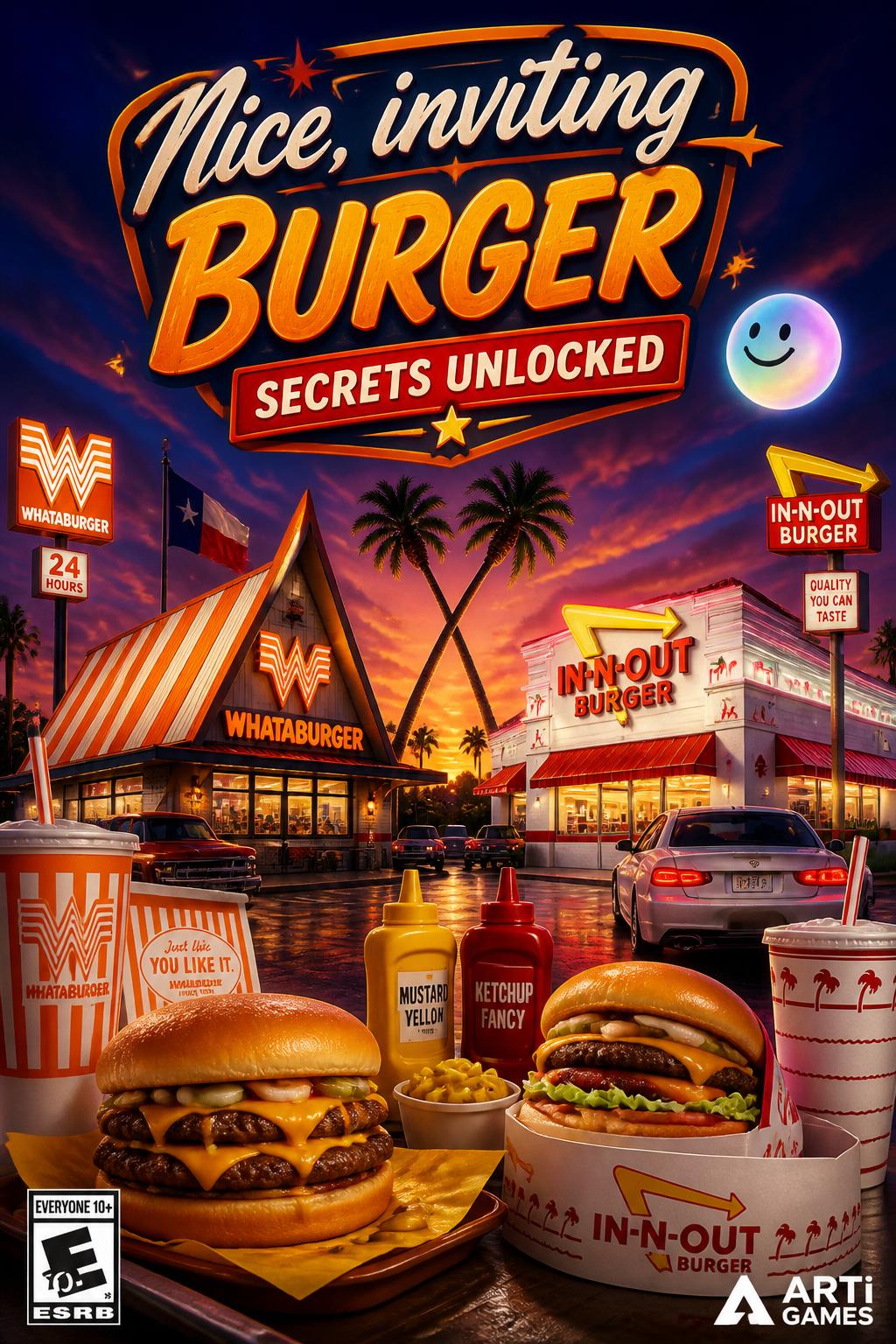 Nice, inviting)
    *   *Burger Secrets Unlocked*
    *   *