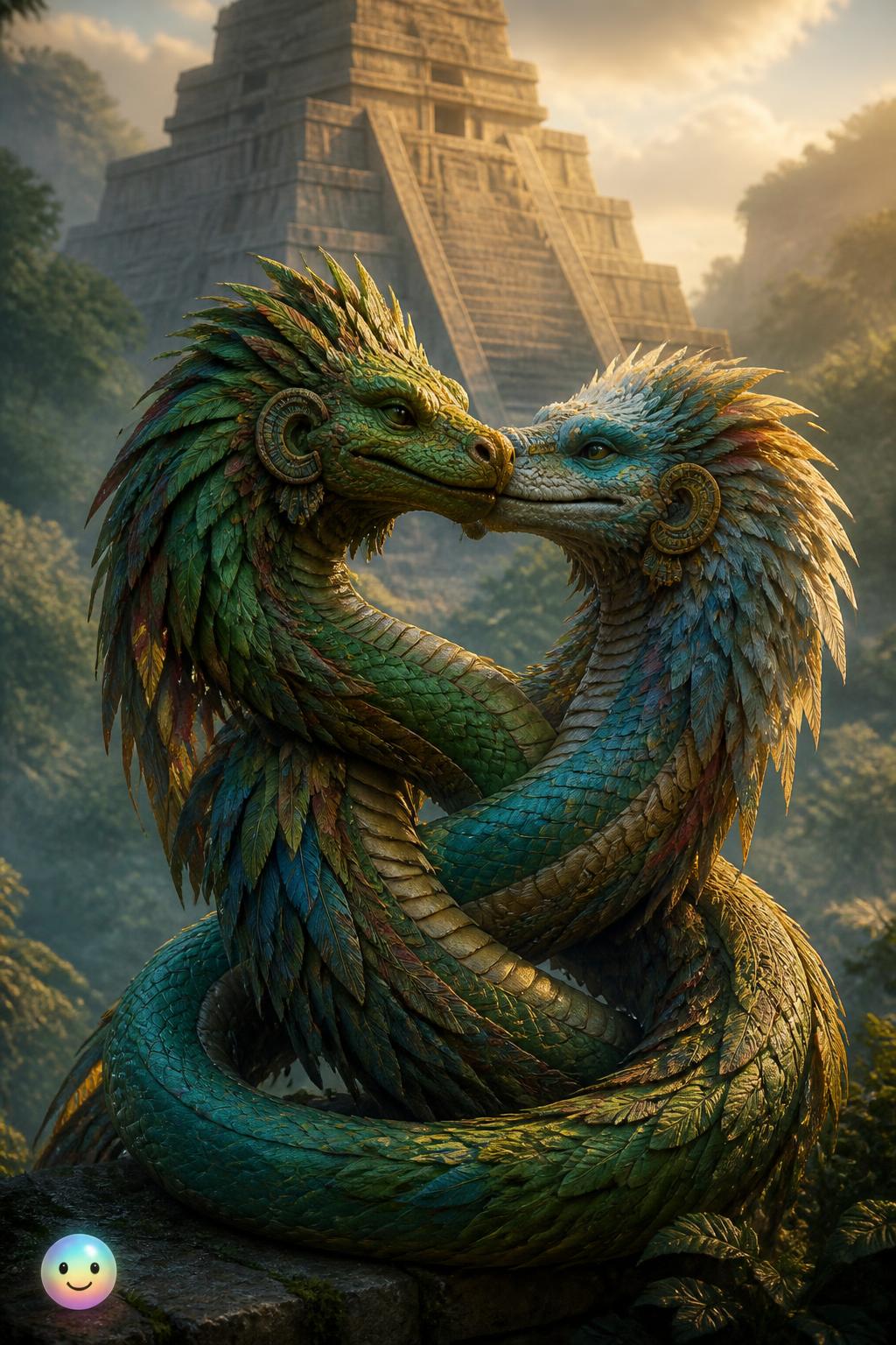The Aztec feathered serpent's dual nature