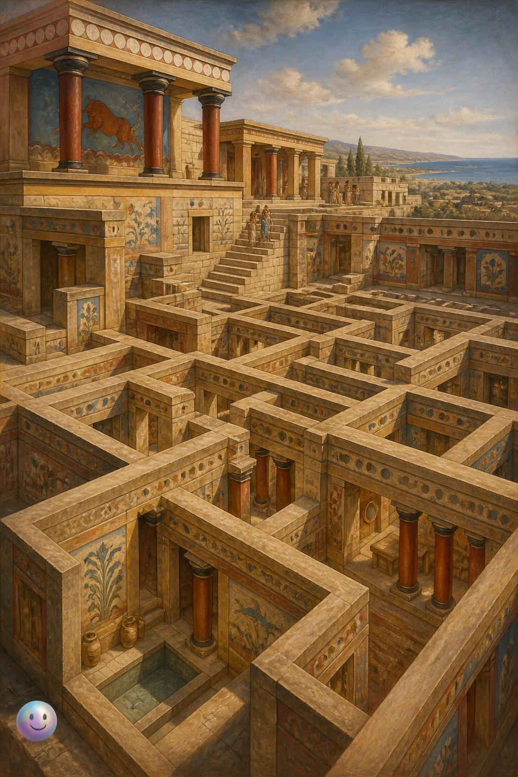 The ancient labyrinth of Minoan Knossos