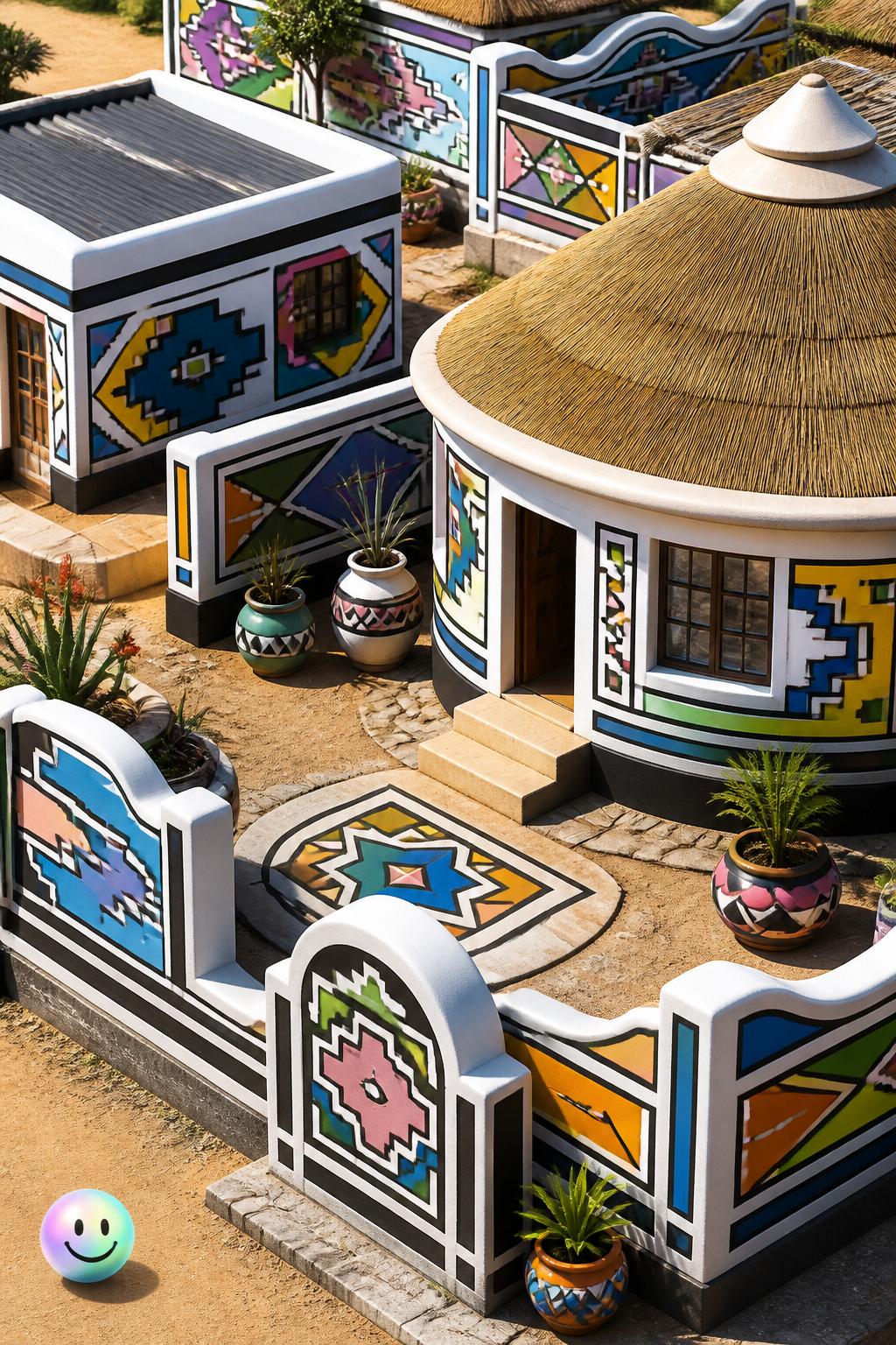 Ndebele houses painted with pride