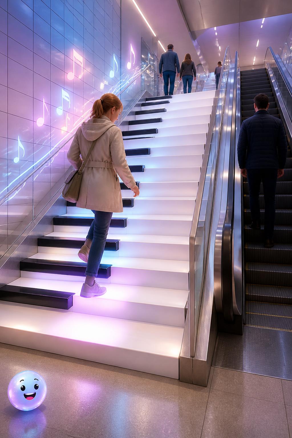 Stepping onto Stockholm's giant musical stairs