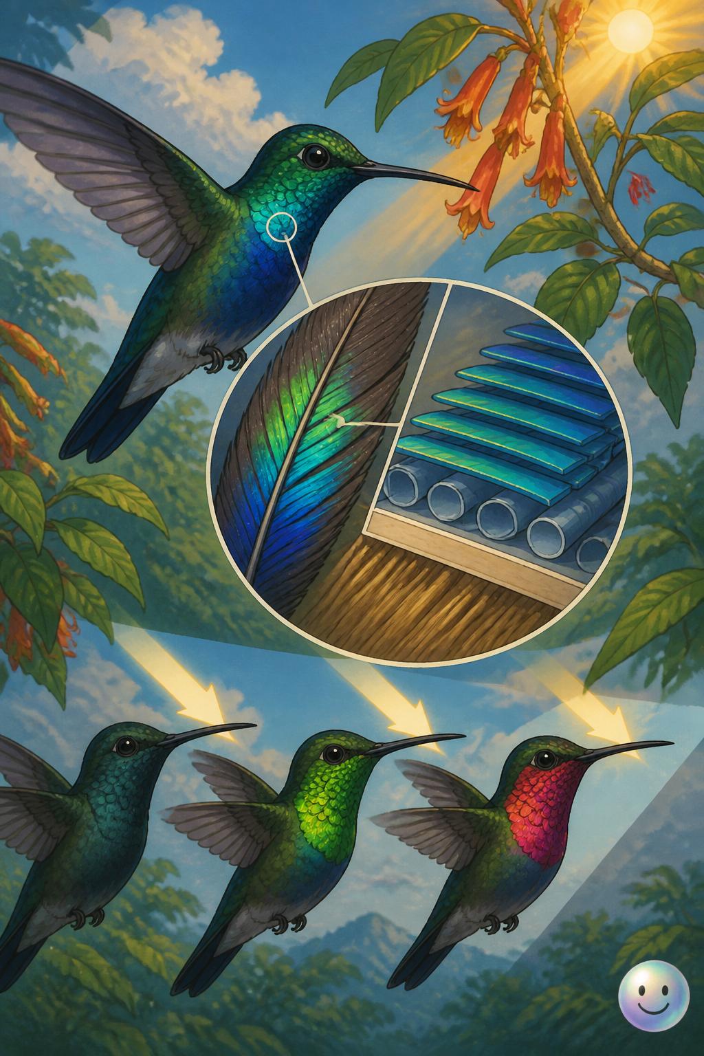 El brillo iridiscente de las plumas