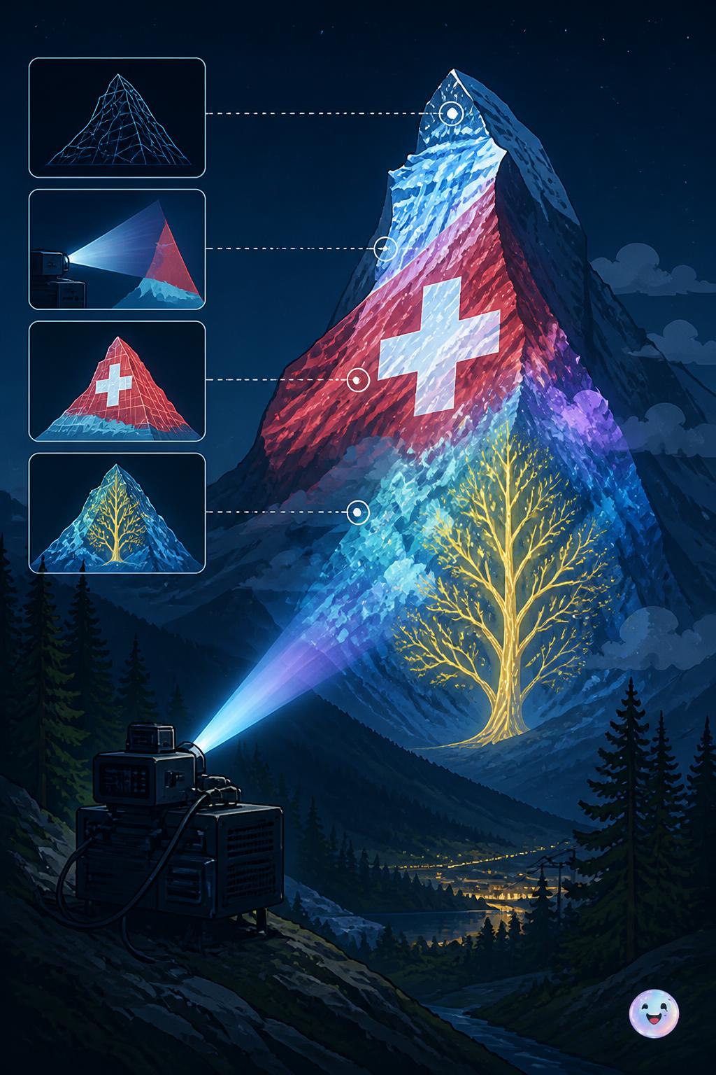 Projection mapping on mountain cliffs