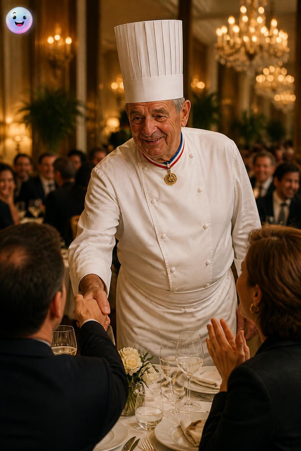 Le chef sort de sa cuisine