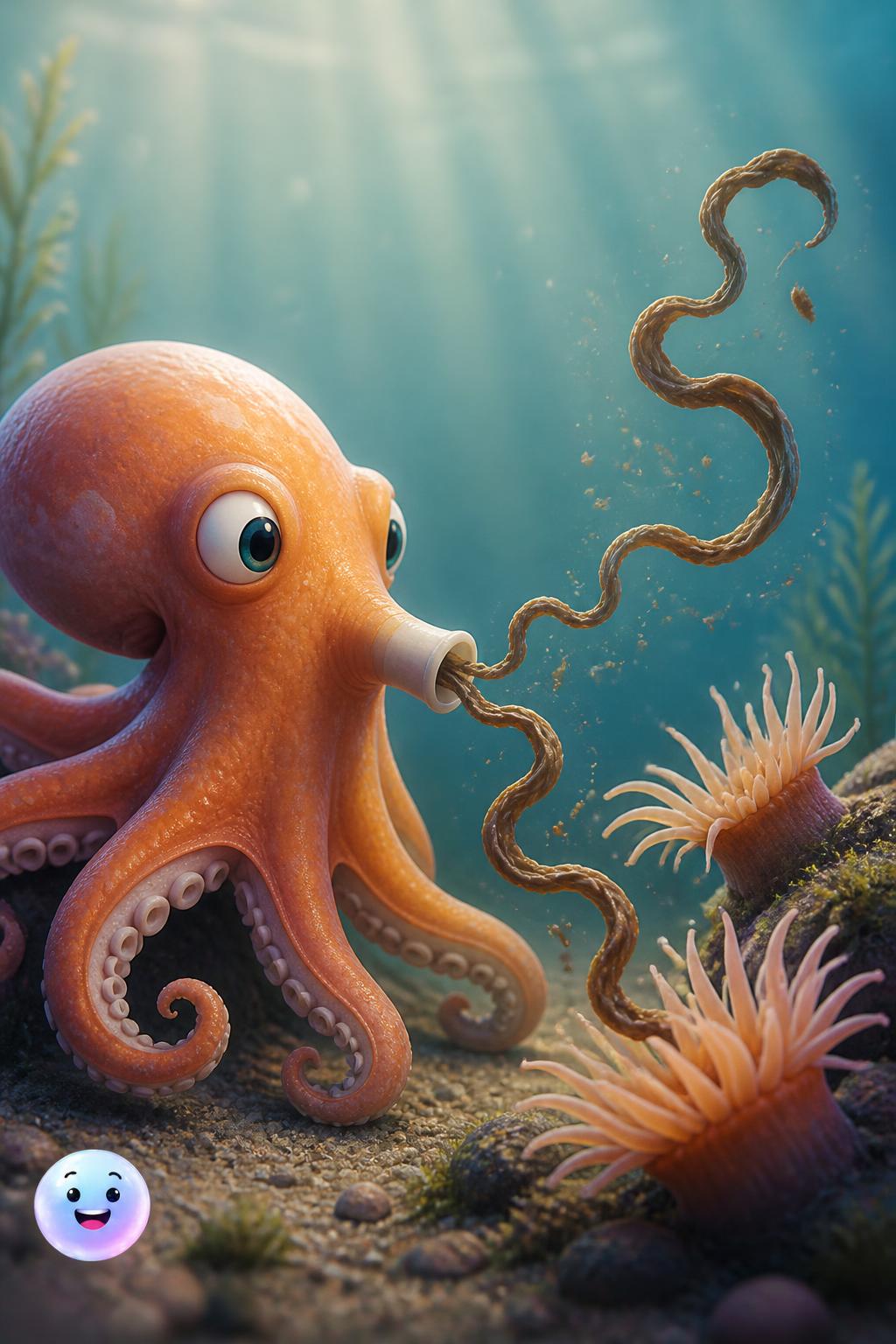 Caca con forma de serpentina divertida