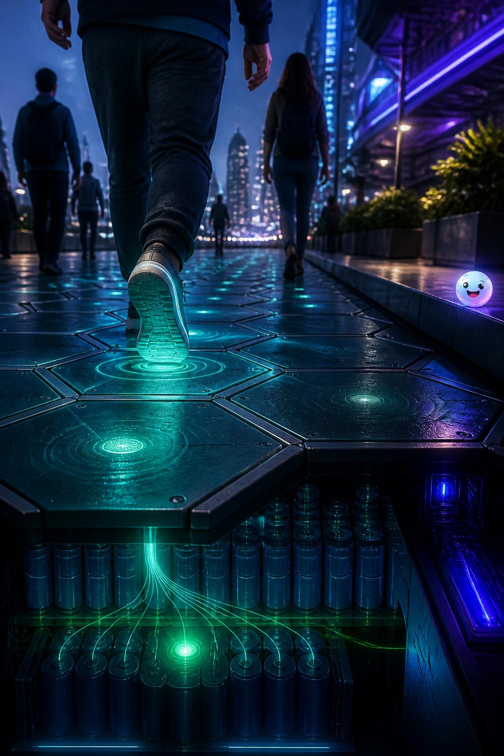 Sidewalks that harvest your footsteps