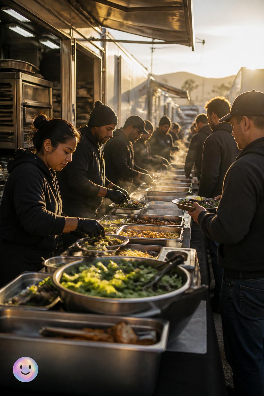Feeding a small army on set