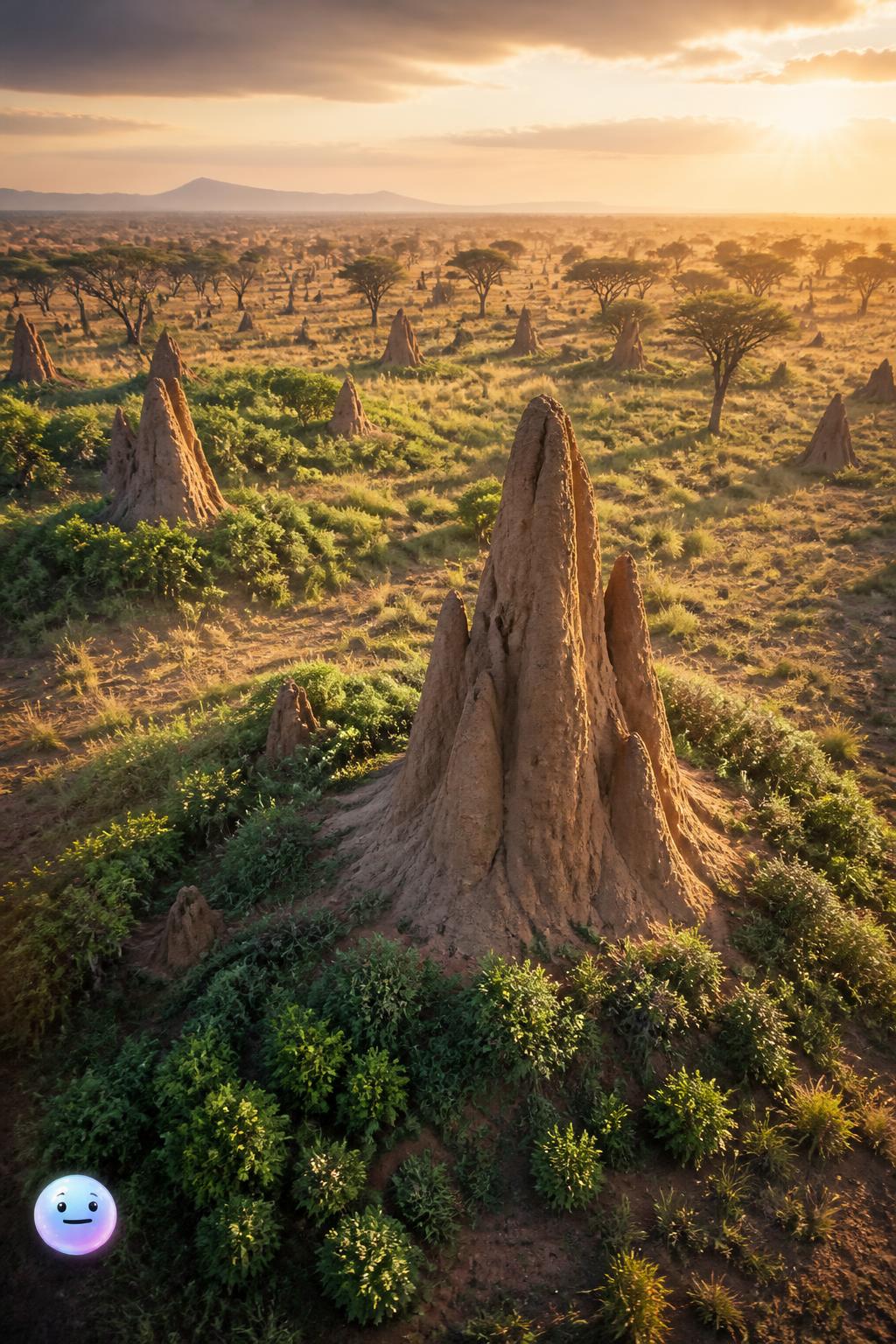 Termite mounds as green space islands