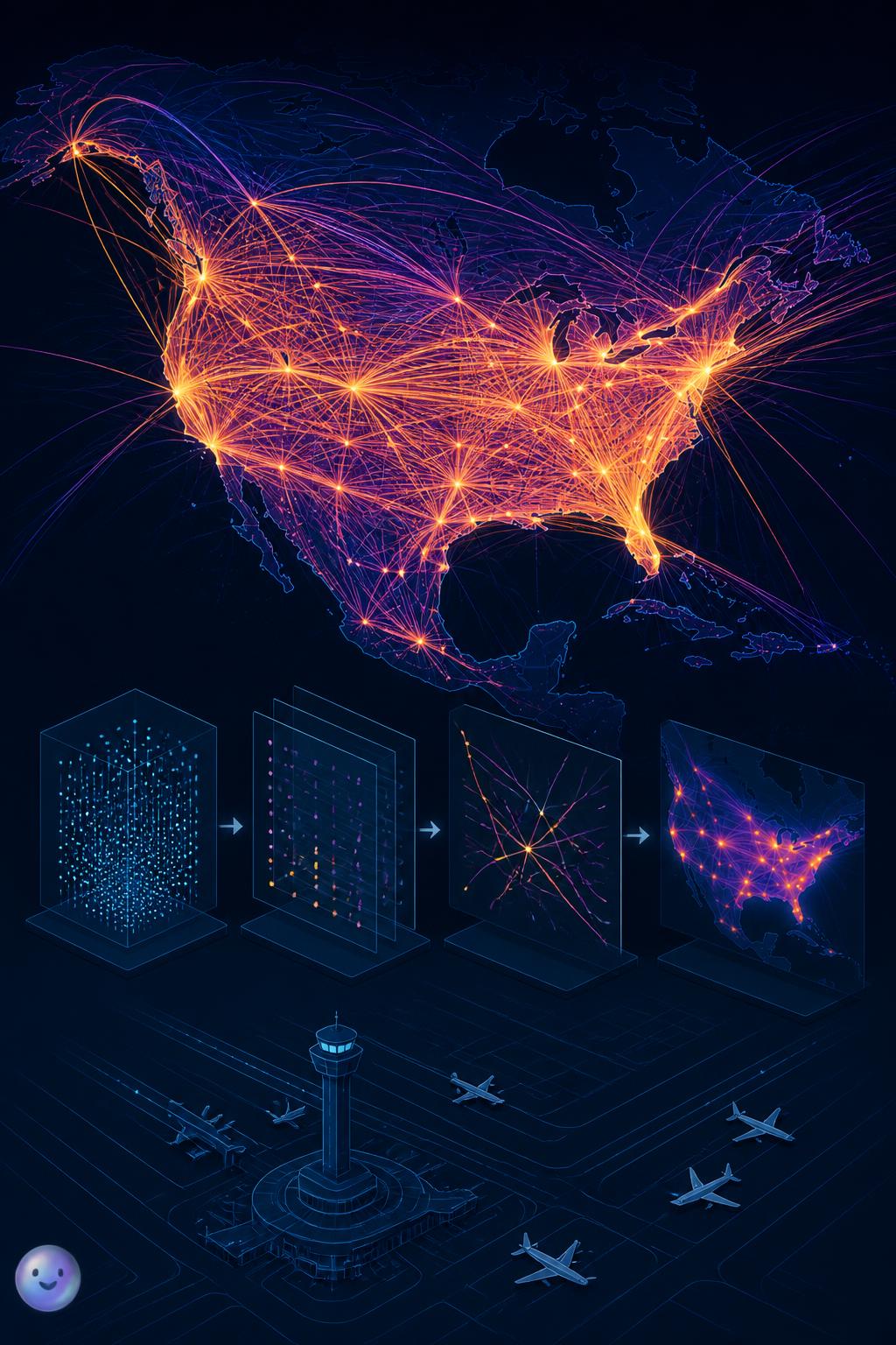 Tracing the global flight paths above