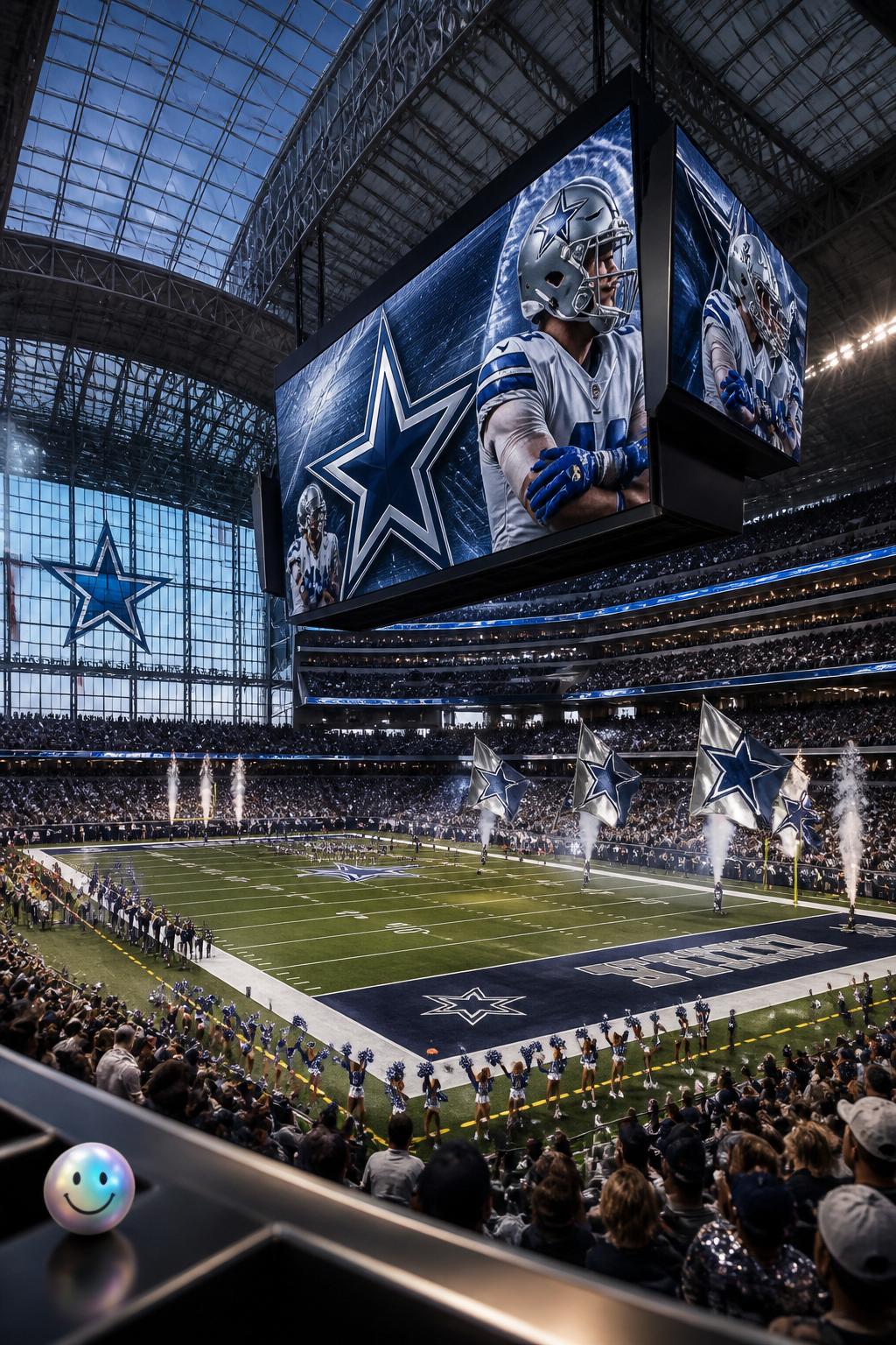 The giant hanging video board