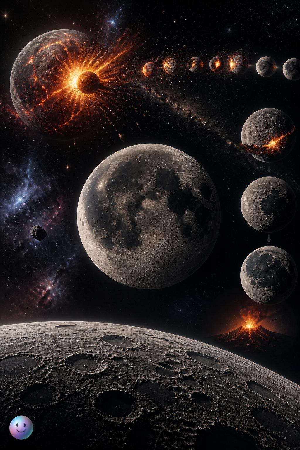 How the Moon got its dark spots