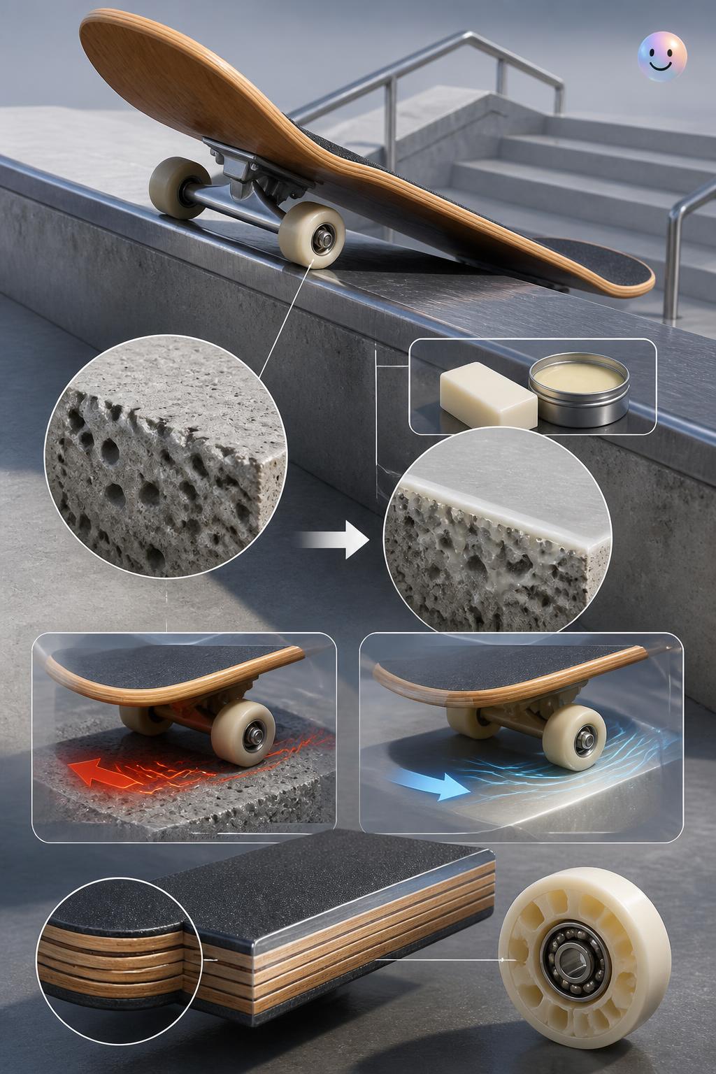 Sliding on steel and wood